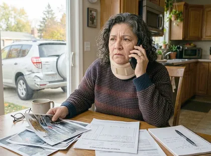 Personal injury claimant giving a recorded statement to an insurance company after an accident
