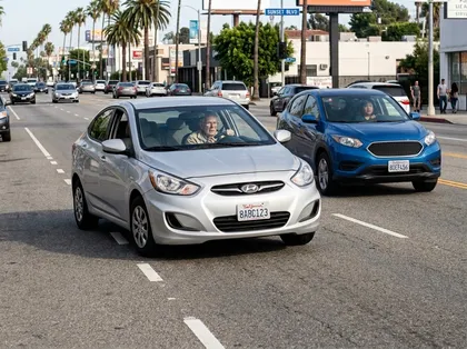 Un conductor mayor parece conducir de forma errática mientras un sedán plateado se sale de su carril junto a otro vehículo
