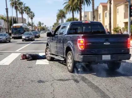 Una camioneta atropella a un peatón en un paso de peatones urbano