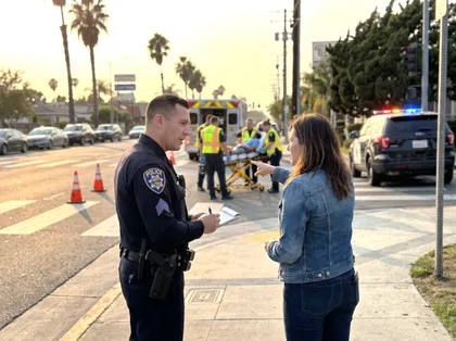 Woman reports a hit-and-run pedestrian accident to police