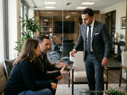 California drunk driving accident lawyer reviewing crash evidence with clients during a personal injury consultation