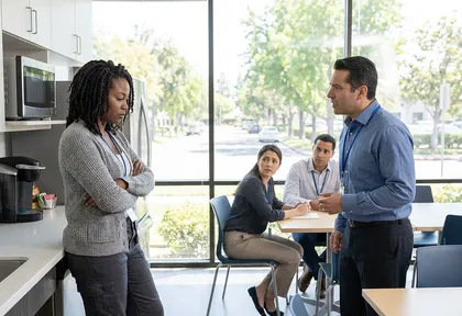 Independent contractor facing workplace harassment while working in a California office