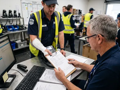 Injured worker reporting a workplace injury after a dog bite