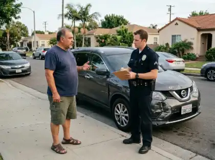 La policía investiga el vehículo dañado