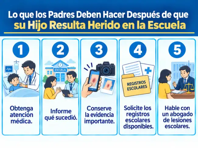 Pasos que deben seguir los padres para proteger la reclamación por lesiones escolares de un niño tras un accidente