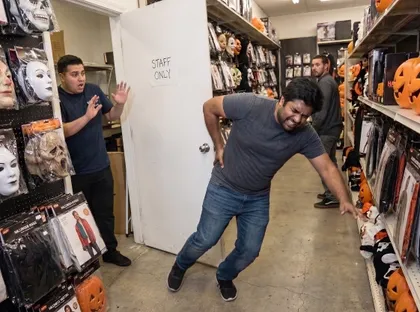 Seasonal Halloween store customer injured by an unsafe condition while shopping inside the pop-up retailer