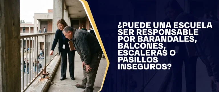 ¿Puede una Escuela Ser Responsable por Barandales, Balcones, Escaleras o Pasillos Inseguros?
